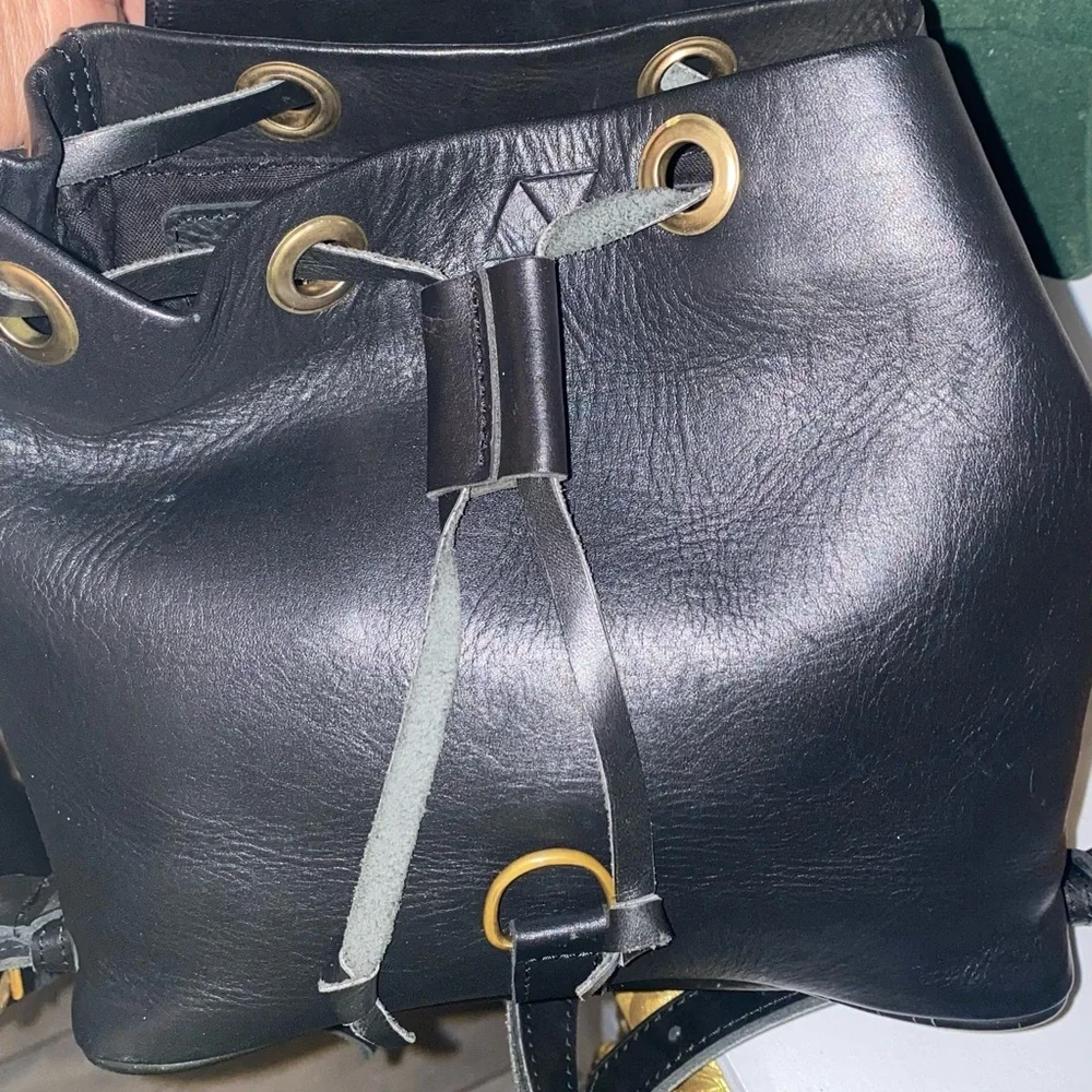 Abby Alley Mini Adelaide Backpack Handcrafted in Kenya in Black Leather